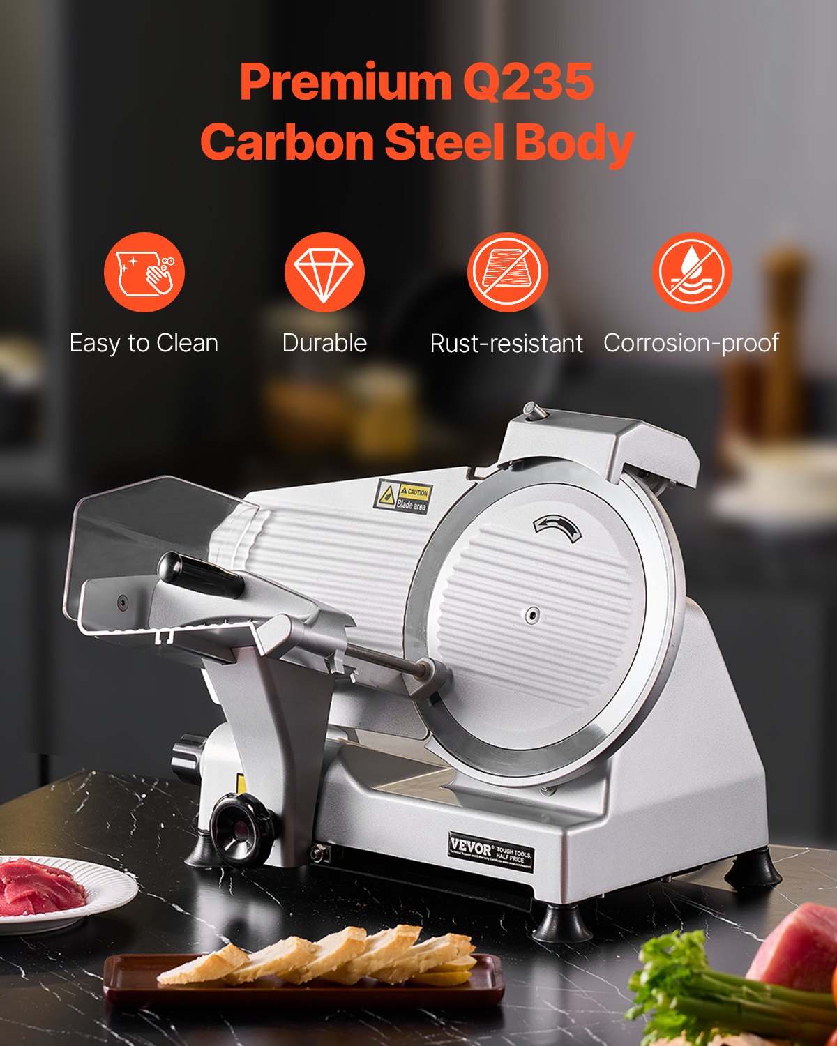 Meat Slicer 180W 250 mm Electric Deli Food Slicer