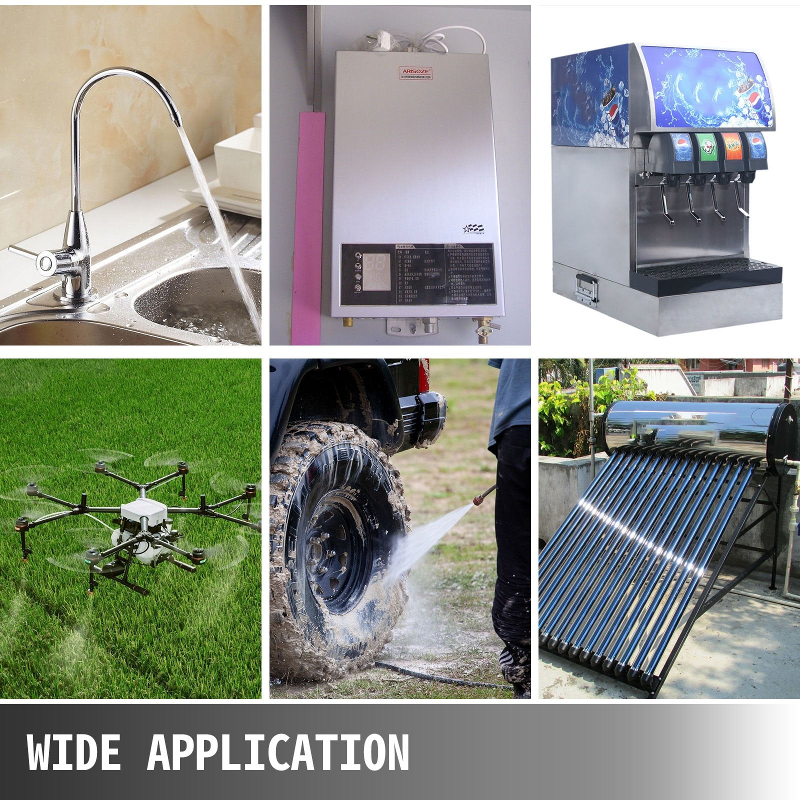 VEVOR 12V 40PSI Diaphragm Water Pump 17L/min