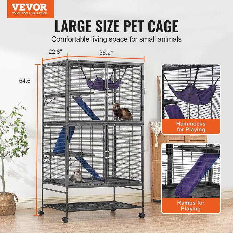 64.6" 4-Tier Metal Small Animal Cage