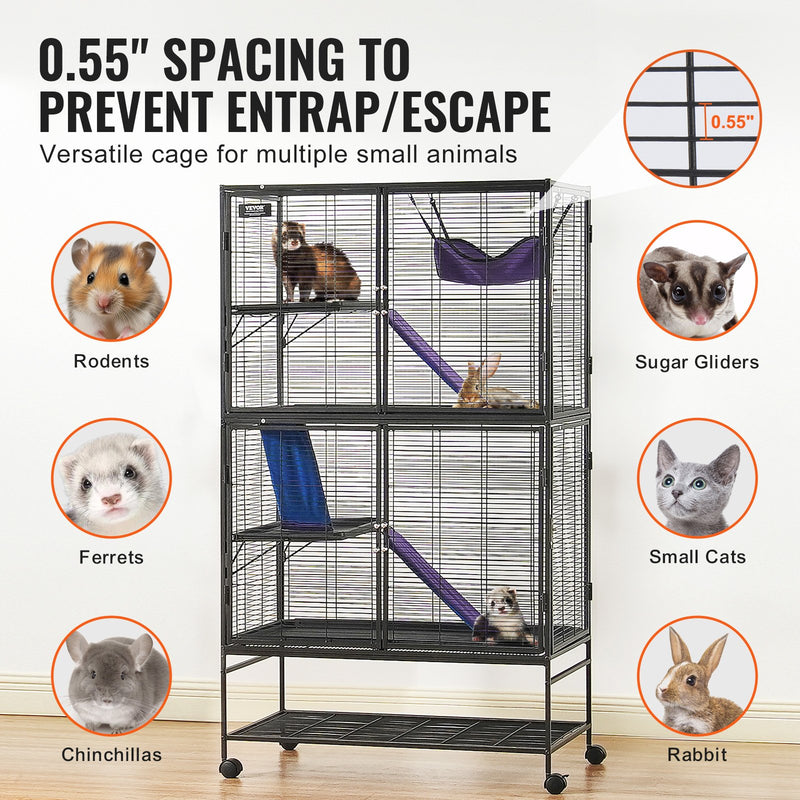 64.6" 4-Tier Metal Small Animal Cage