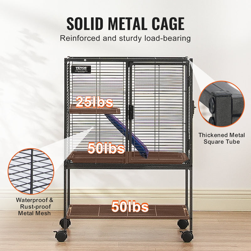 34" 2-Tier Metal Small Animal Cage