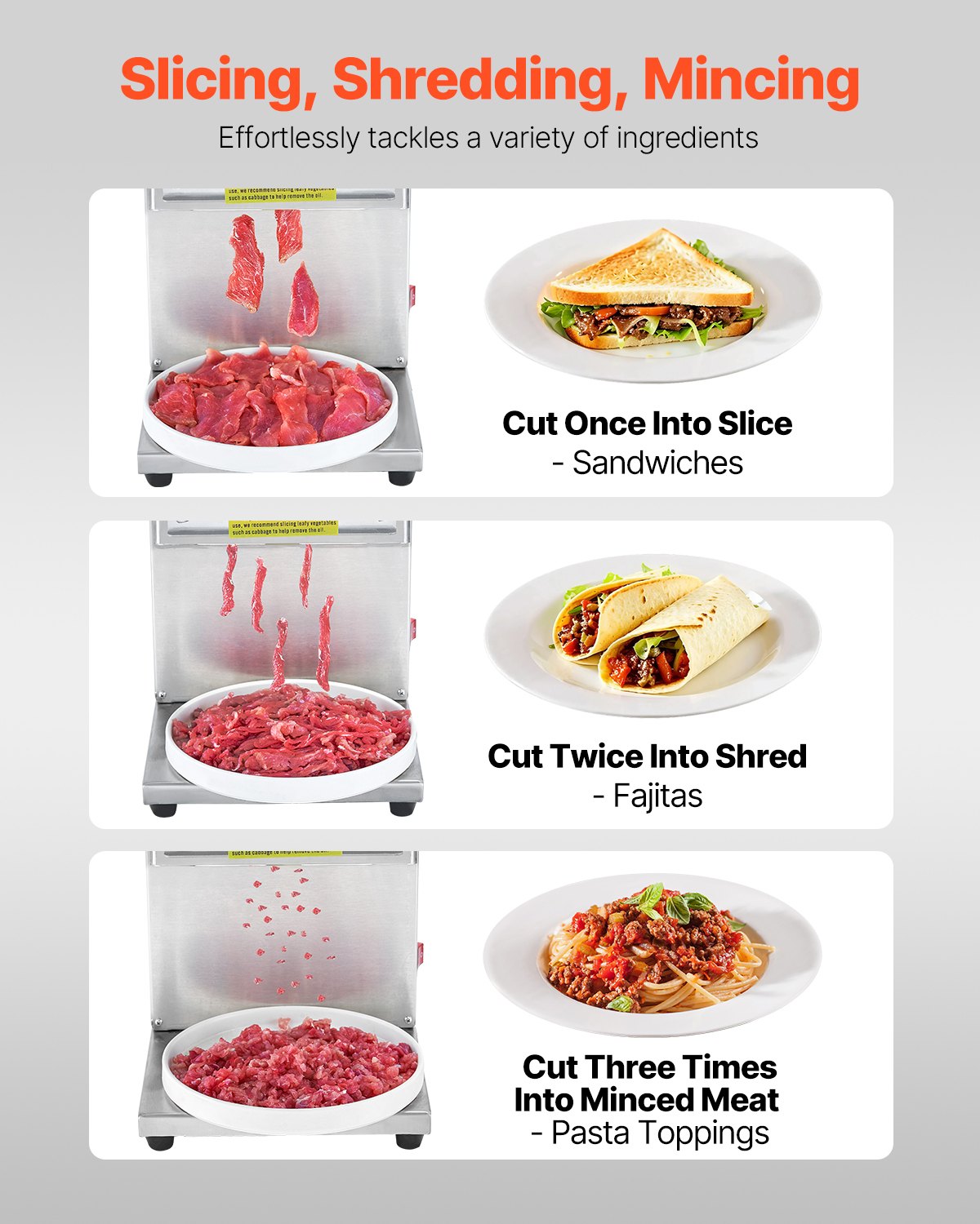 Electric Meat Cutter Machine 850W Commercial Meat Slicer Cutting Machine