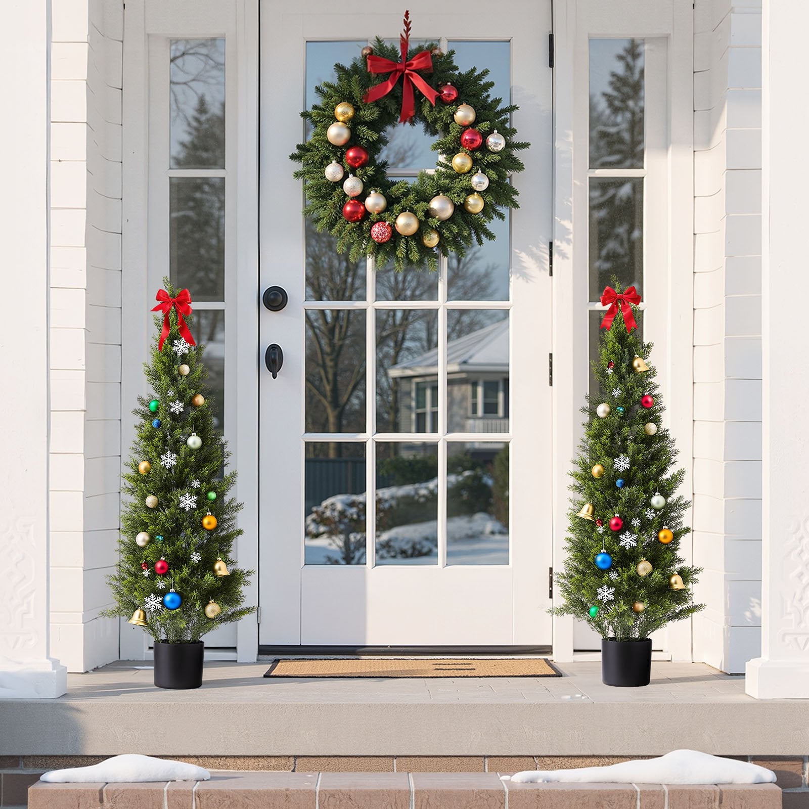 VEVOR Artificial Cedar Topiary Trees 1219mm β 2 Set