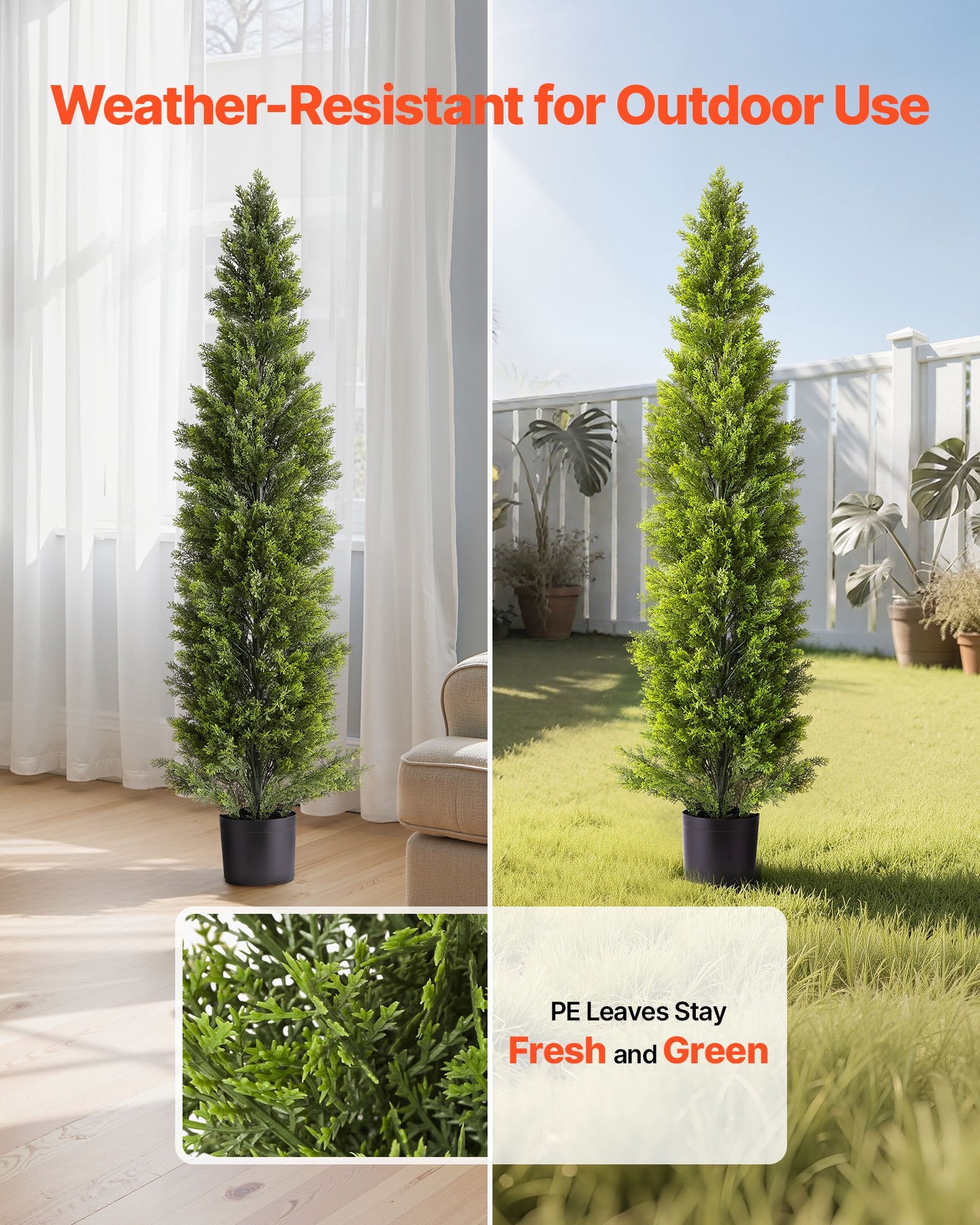 VEVOR Artificial Cedar Topiary Trees 1524mm β 2 Set