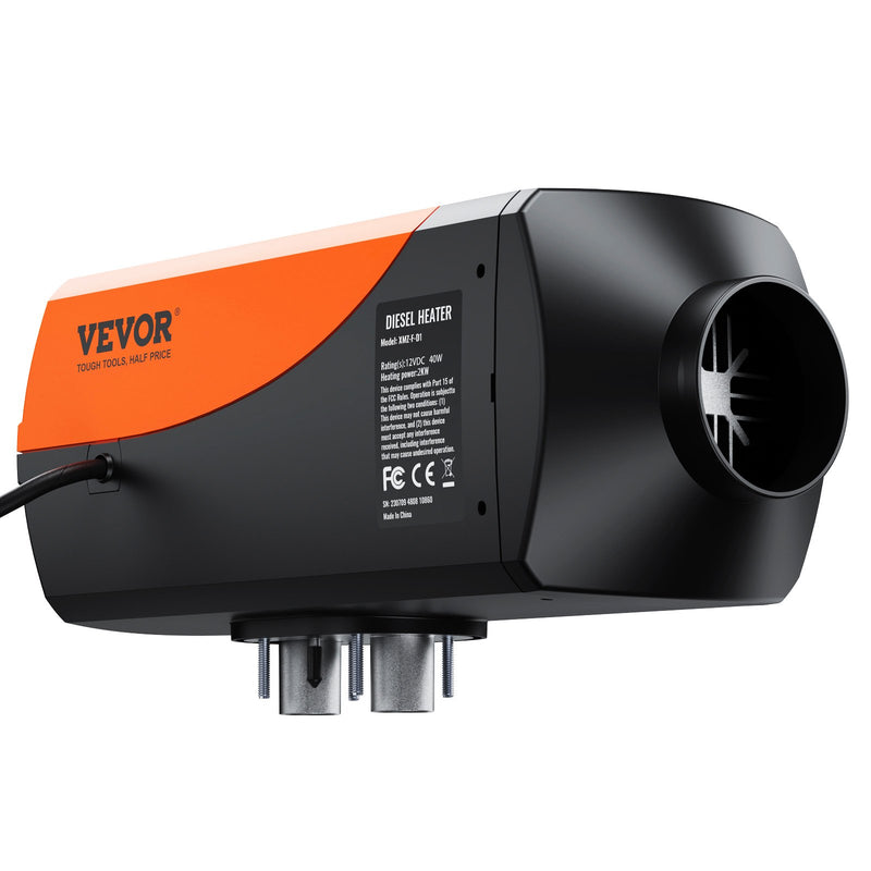 VEVOR 12V 2KW Diesel Air Heater – Bluetooth App Control with Remote & LCD
