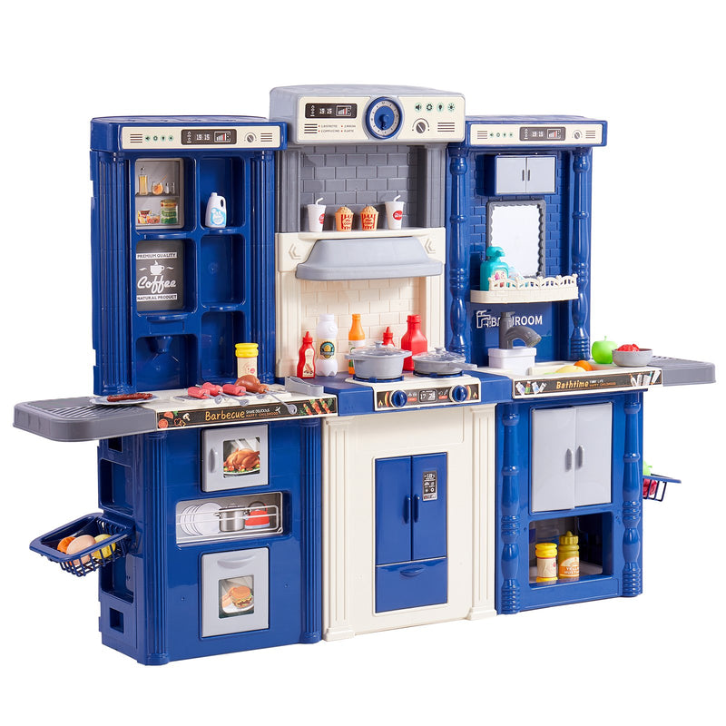 Kids Kitchen Playset 74PCS – Blue