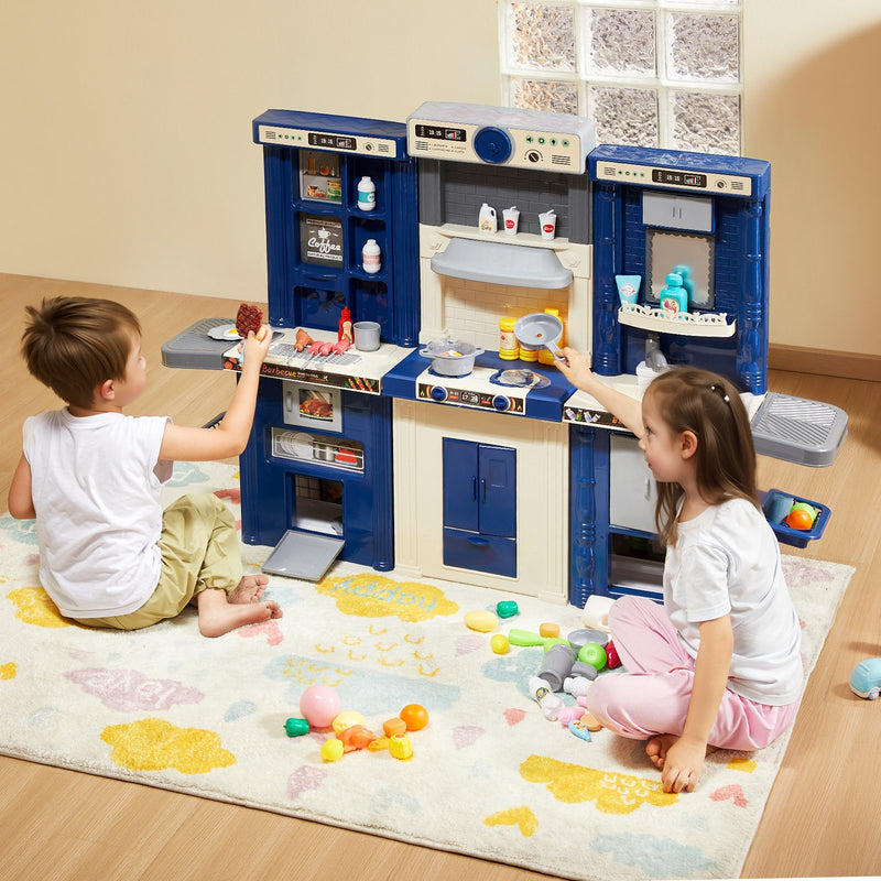 Kids Kitchen Playset 74PCS – Blue