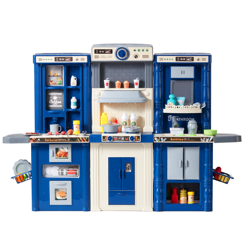 Kids Kitchen Playset 74PCS – Blue