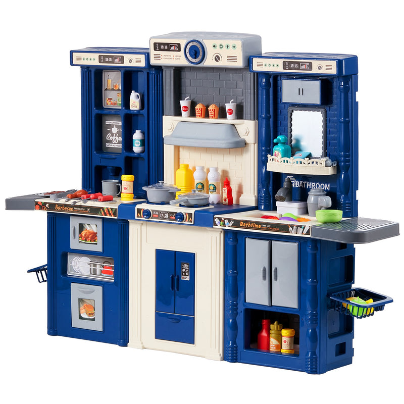 Kids Kitchen Playset 74PCS – Blue