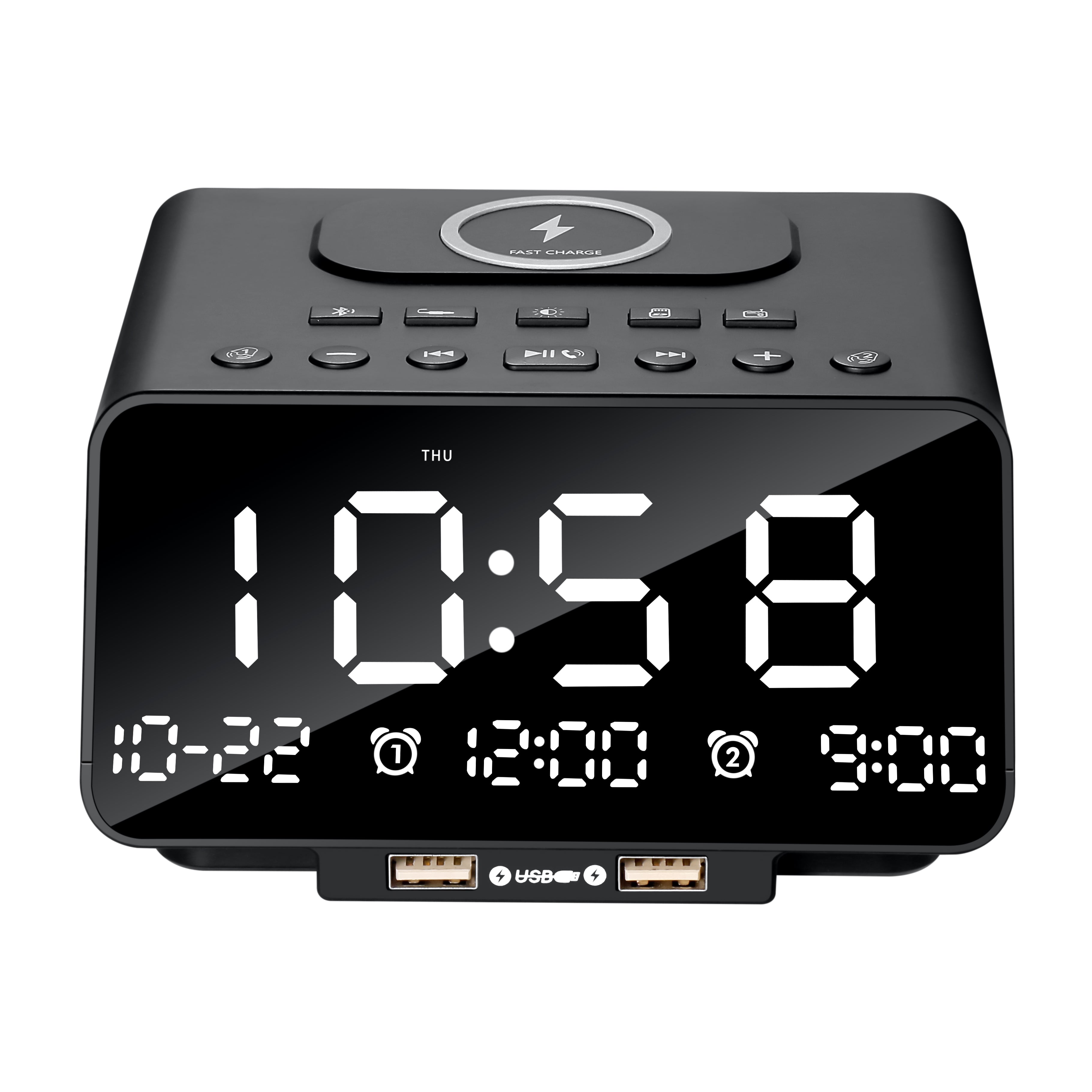 Bluetooth LED Alarm Clock with FM Radio