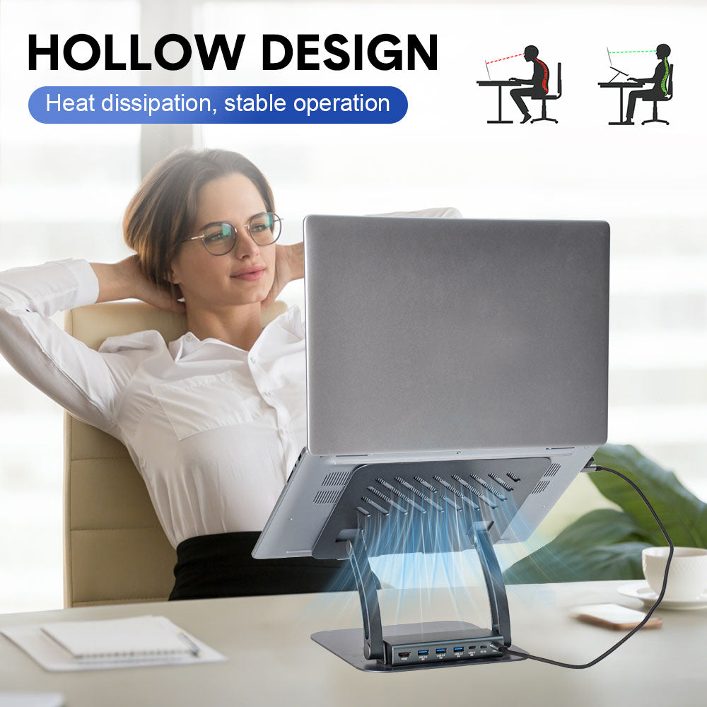 7-in-1 360° Laptop Stand Dock with PD & HDMI