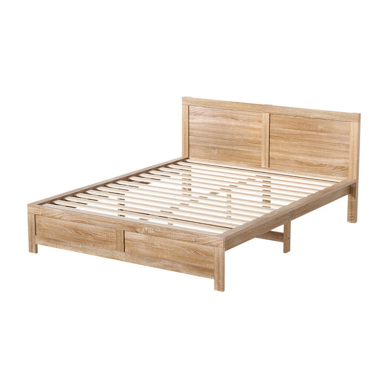 Double Size Acacia Wood Bed Frame – Oatmeal
