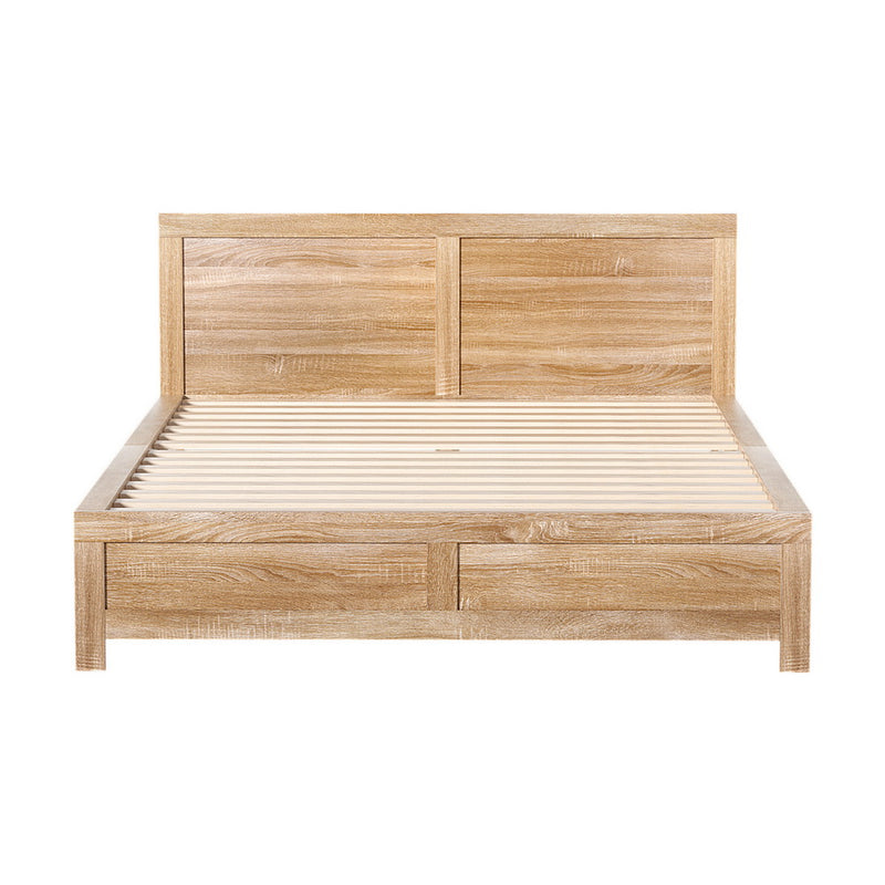 Double Size Acacia Wood Bed Frame – Oatmeal