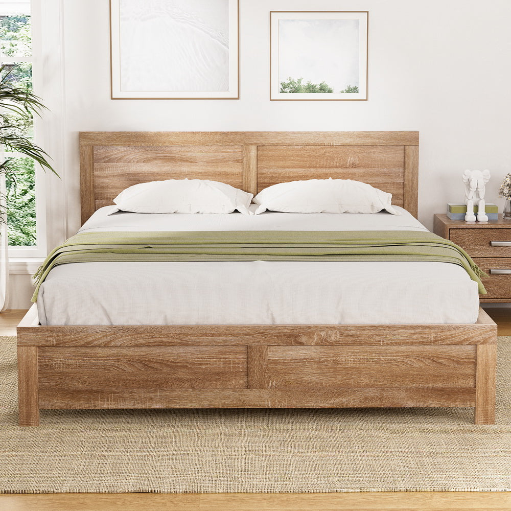 Double Size Acacia Wood Bed Frame – Oatmeal