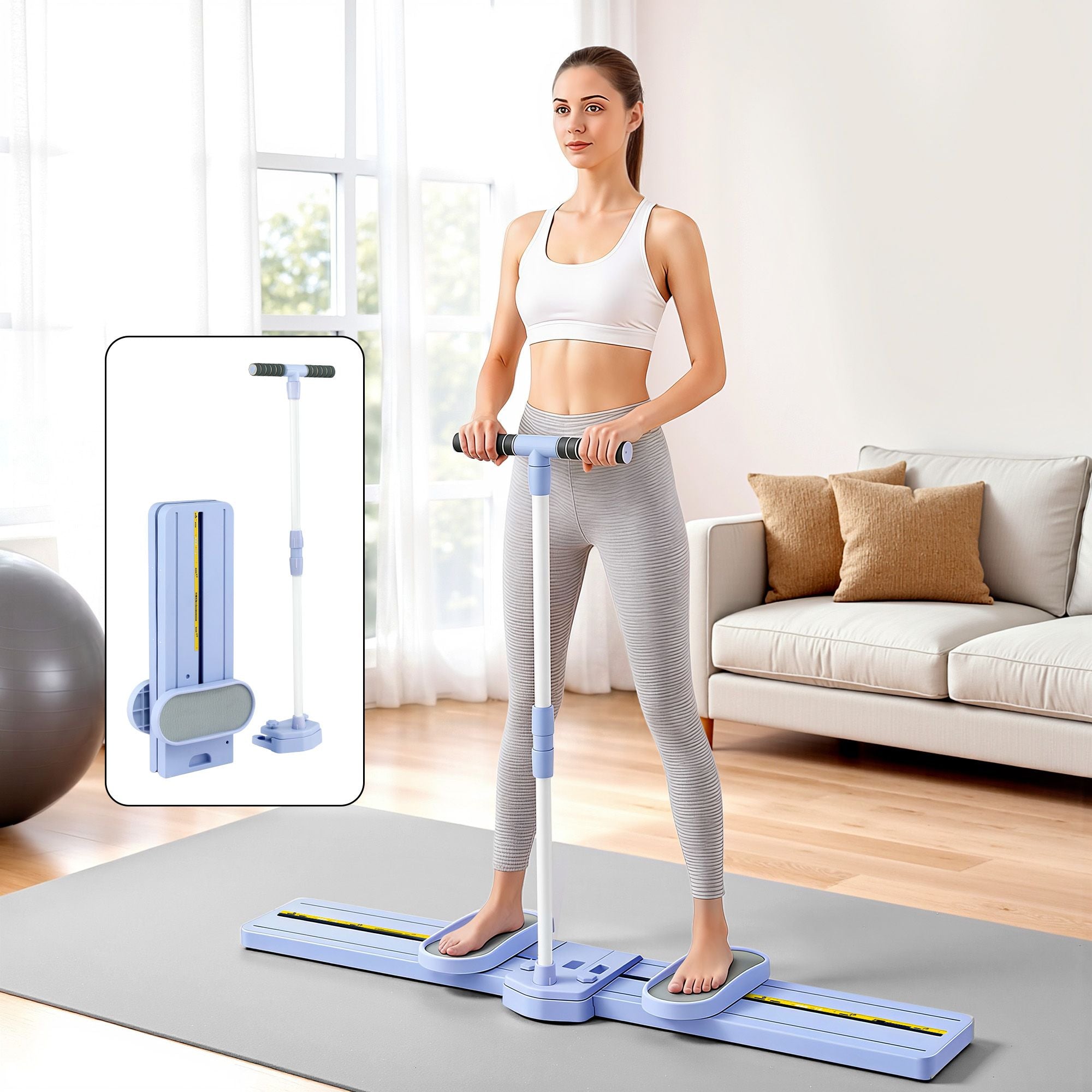 Everfit Foldable Ski Exercise Machine – Purple