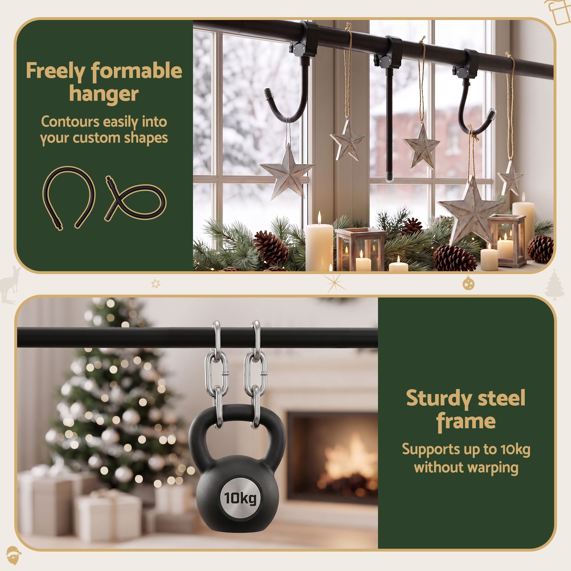 Adjustable Christmas Garland & Wreath Door Hanger 85–160cm