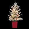Christmas Tree 1M LED Potted Red Berries Flocked