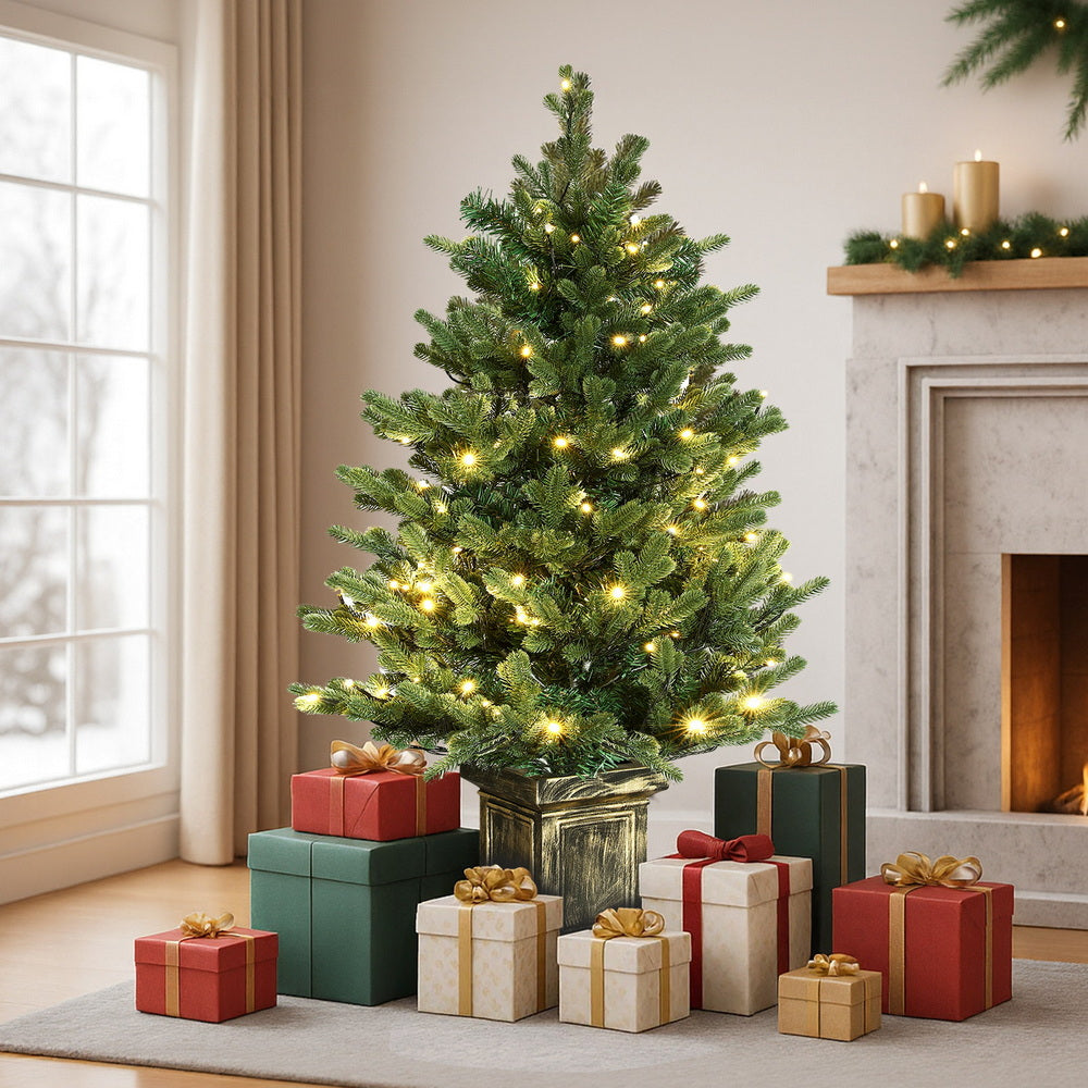 1.2m Potted LED Christmas Tree – 8 Light Modes