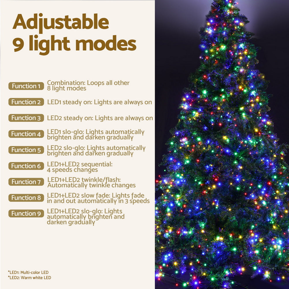 2.1M Pre-Lit Christmas Tree Multi Colour LED 8 Modes