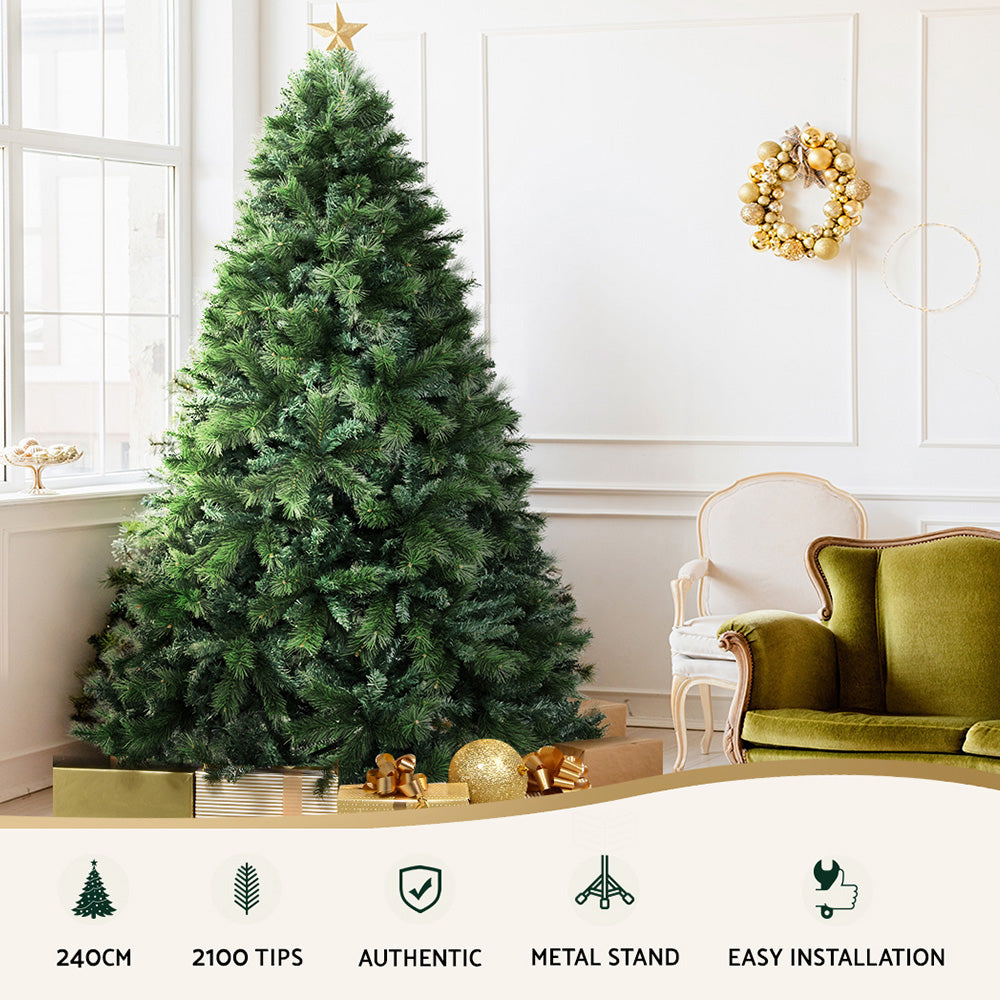 2.4M Artificial Christmas Tree 2100 Pine Tips
