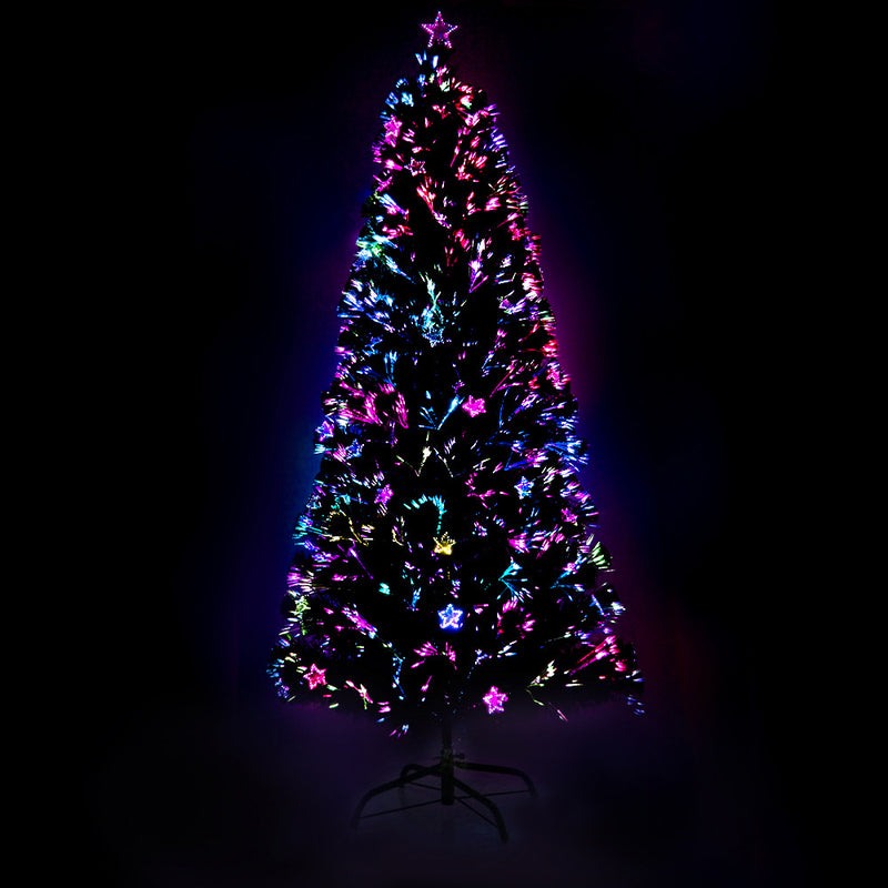 1.8m LED Optic Fibre Christmas Tree – Multi Colour