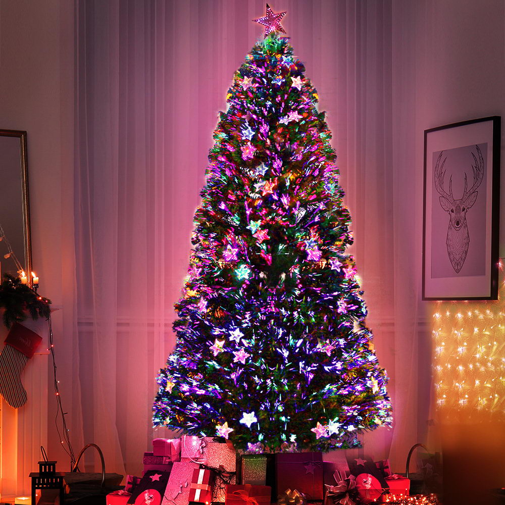 1.8m Christmas Tree Optic Fibre - Multi Colour