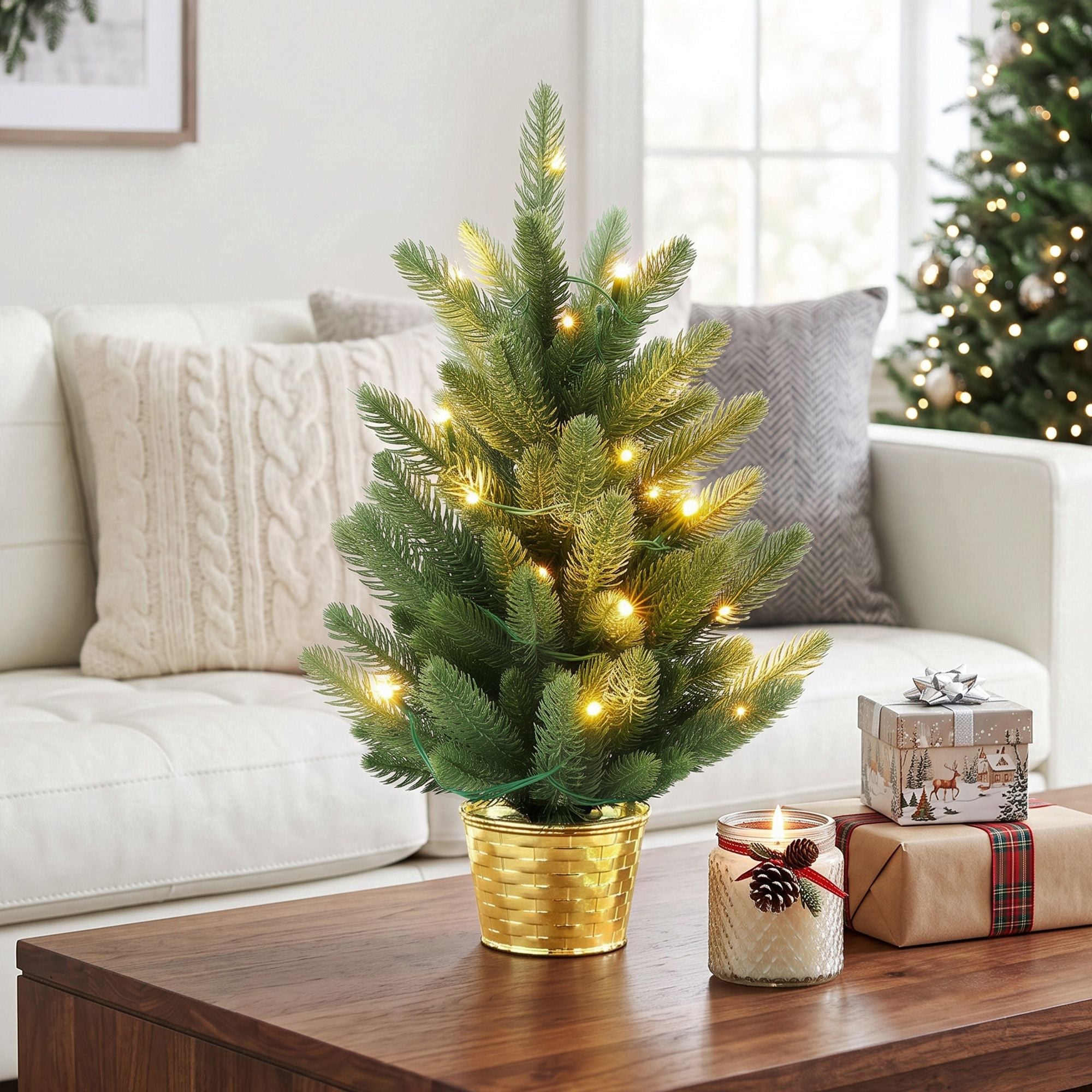 45cm Mini Christmas Tree with Warm Lights