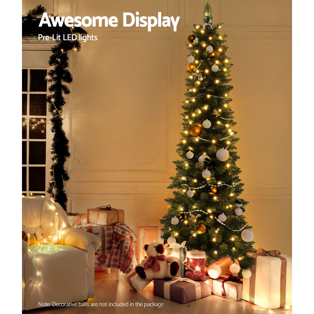 Jingle Jollys 1.8M Pre-Lit Christmas Tree 200 LED Lights
