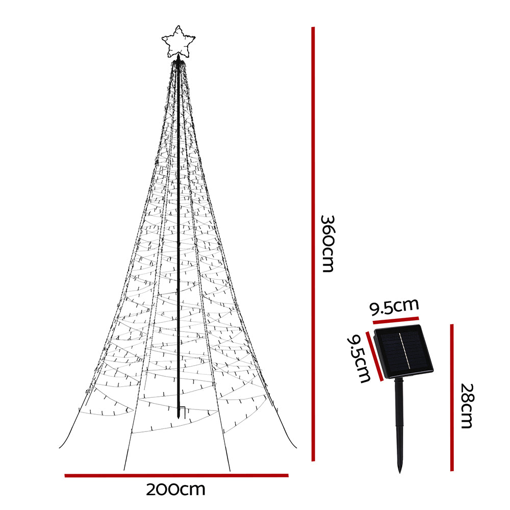 3.6M Christmas Tree 800 LED Solar Net Lights