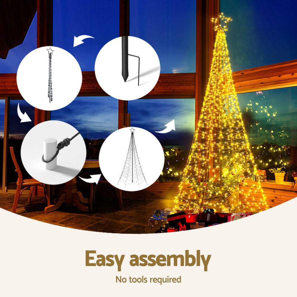 Solar Christmas Tree 2.1m 320 LED Net Lights