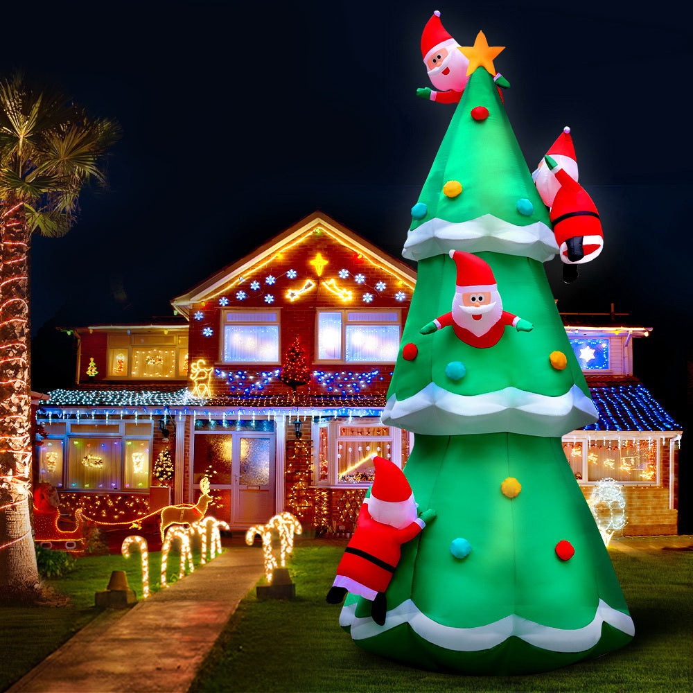 5M Illuminated Christmas Inflatable Santa Tree