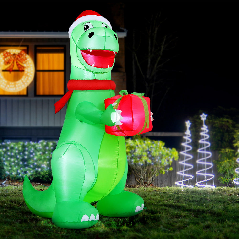 1.8M Christmas Inflatable Dinosaur with LED Lights