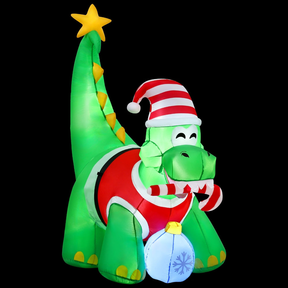 Christmas Inflatable Dinosaur 1.86M Height LED Illuminated