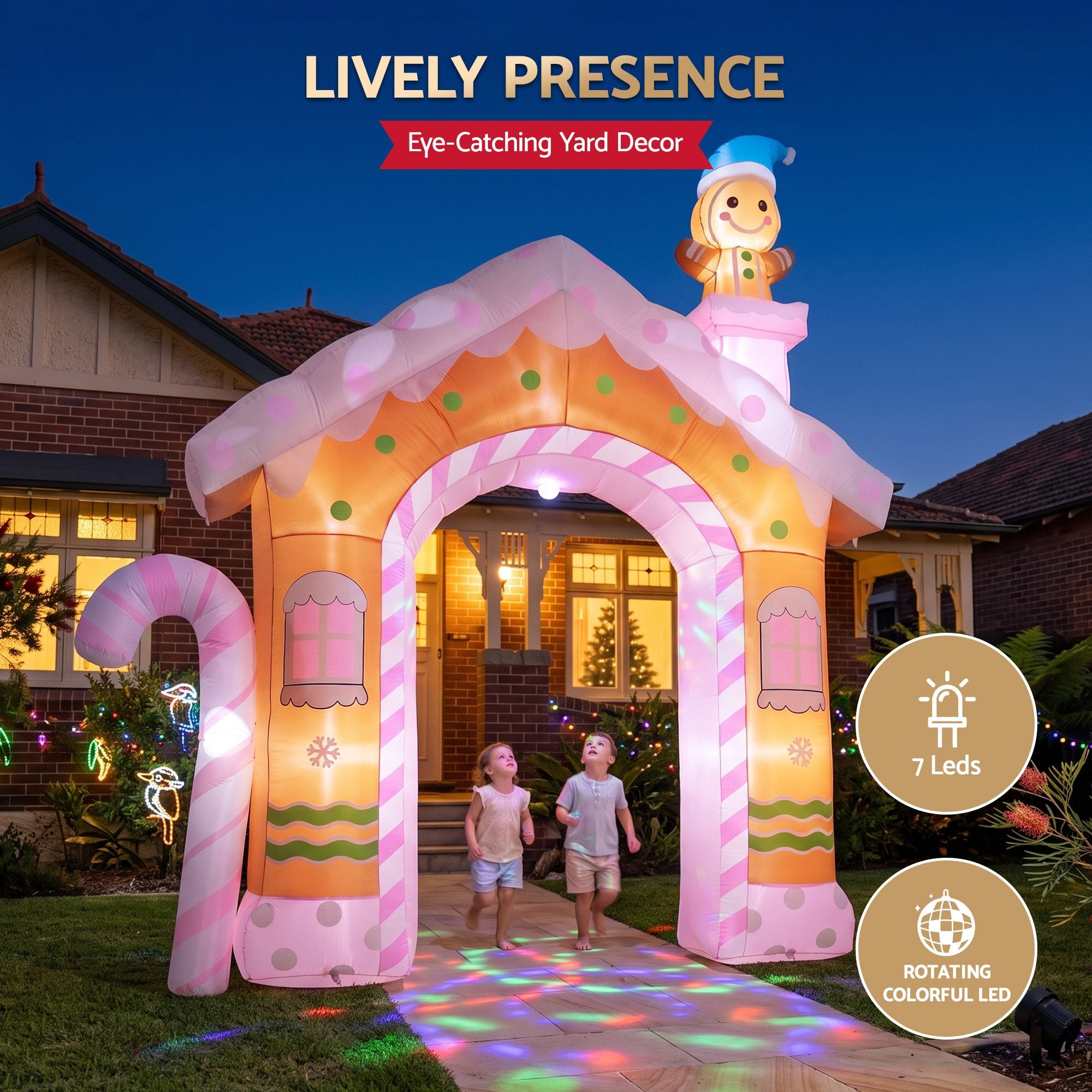 Jingle Jollys 3.2M Inflatable Gingerbread Man