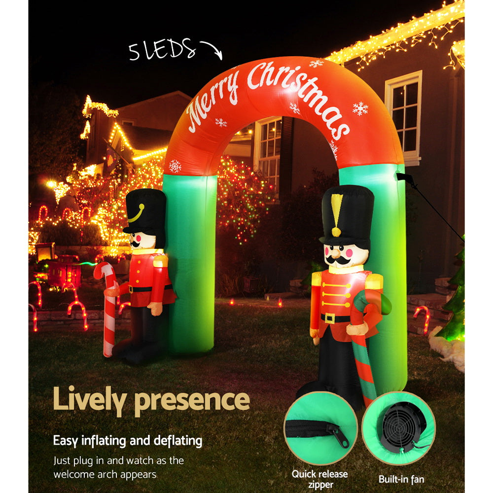 3M Christmas Inflatable Nutcracker Archway with LED Lights