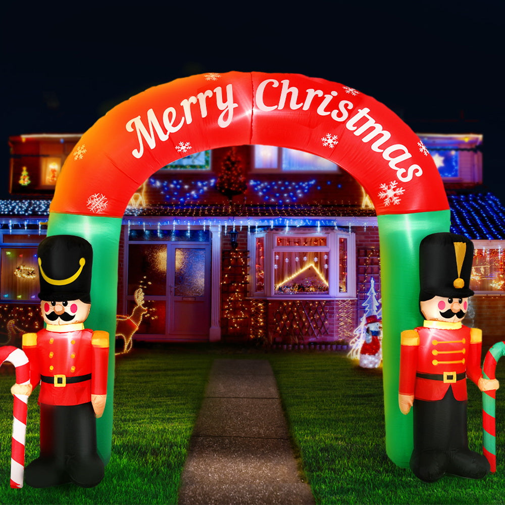 3M Christmas Inflatable Nutcracker Archway with LED Lights