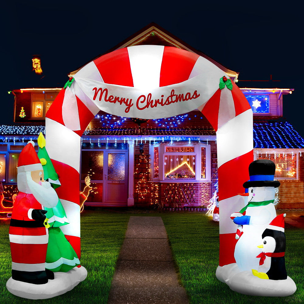 3M Christmas Inflatable Archway Santa with LED Lights