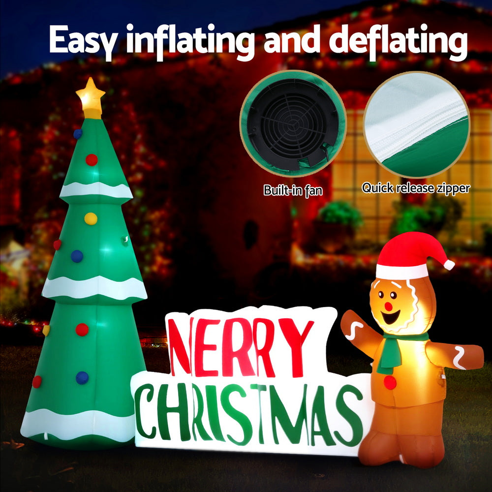 Christmas Inflatable Gingerbread Man 1.5M Height LED