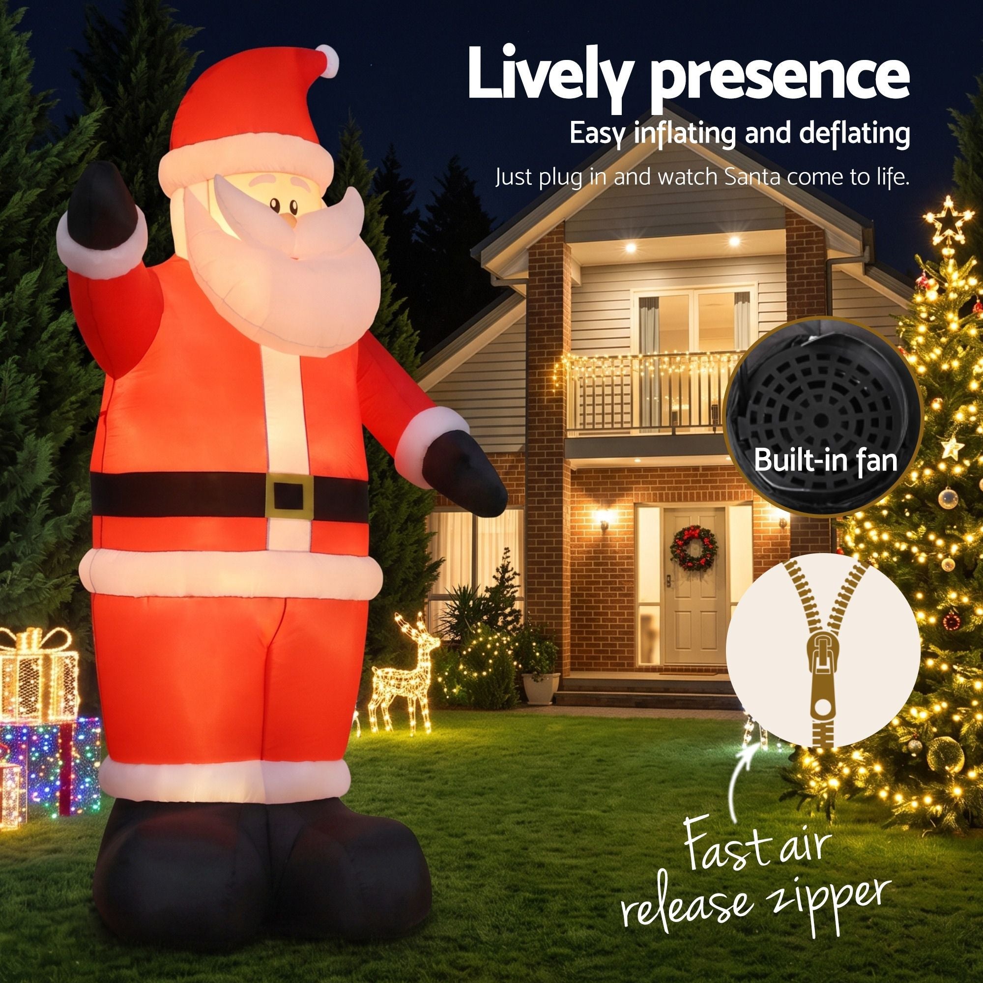 5M Illuminated Inflatable Santa