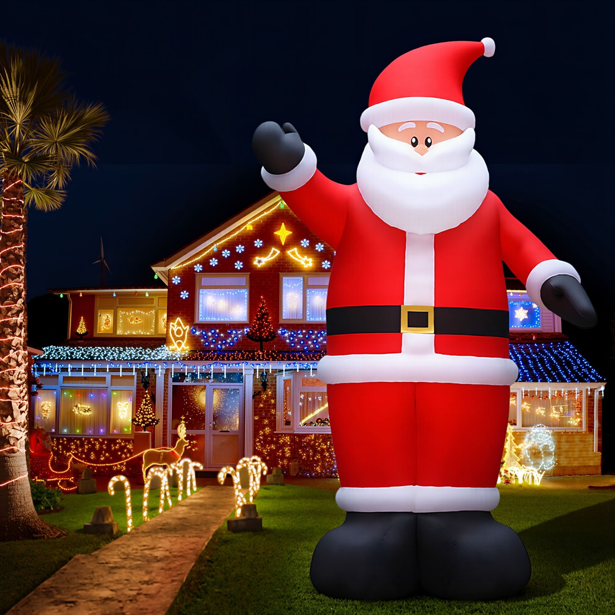 5M Illuminated Inflatable Santa