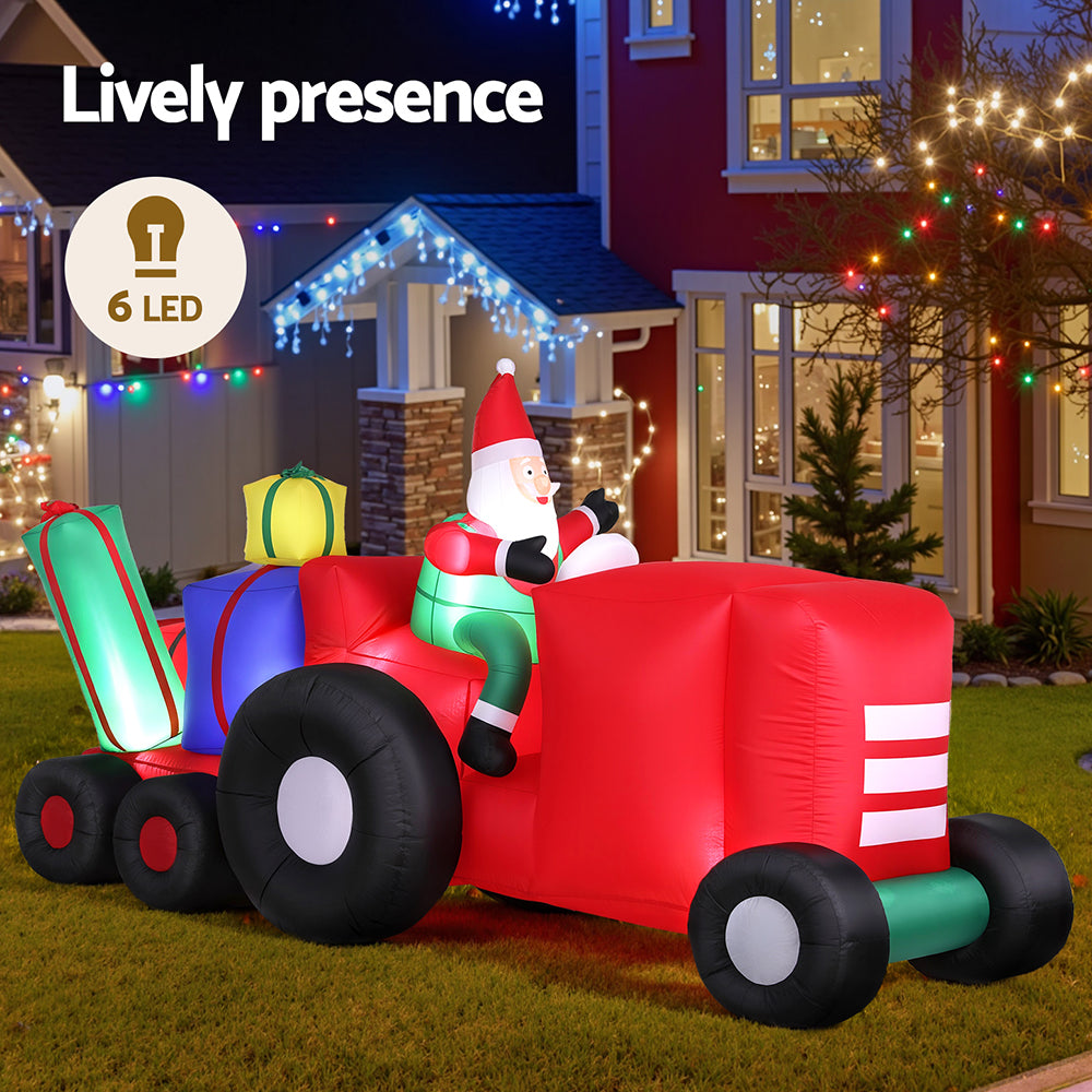 Christmas Inflatable Santa Truck 2.6M Length LED Illuminated