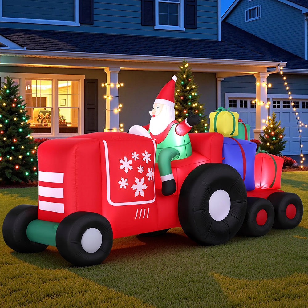 Christmas Inflatable Santa Truck 2.6M Length LED Illuminated