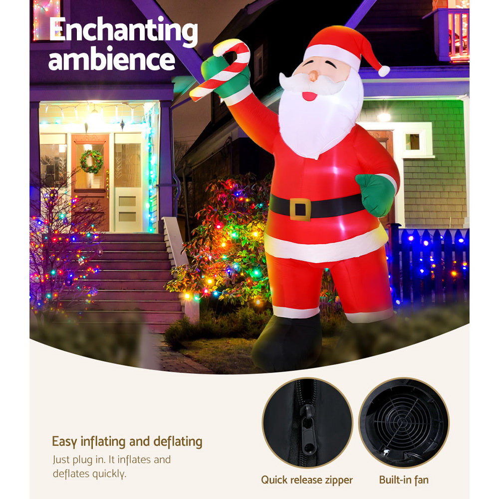3M Christmas Inflatable Santa with LED Lights