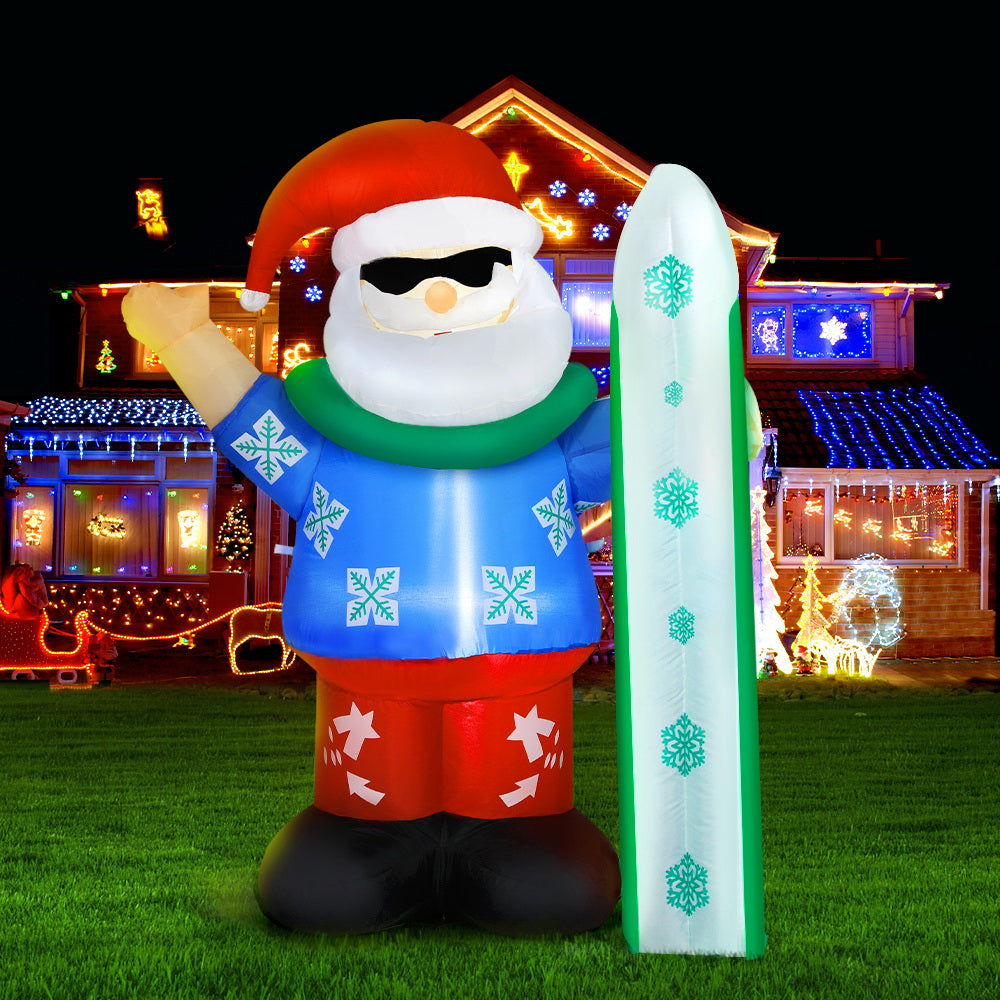 1.6M Christmas Inflatable Santa with LED Lights
