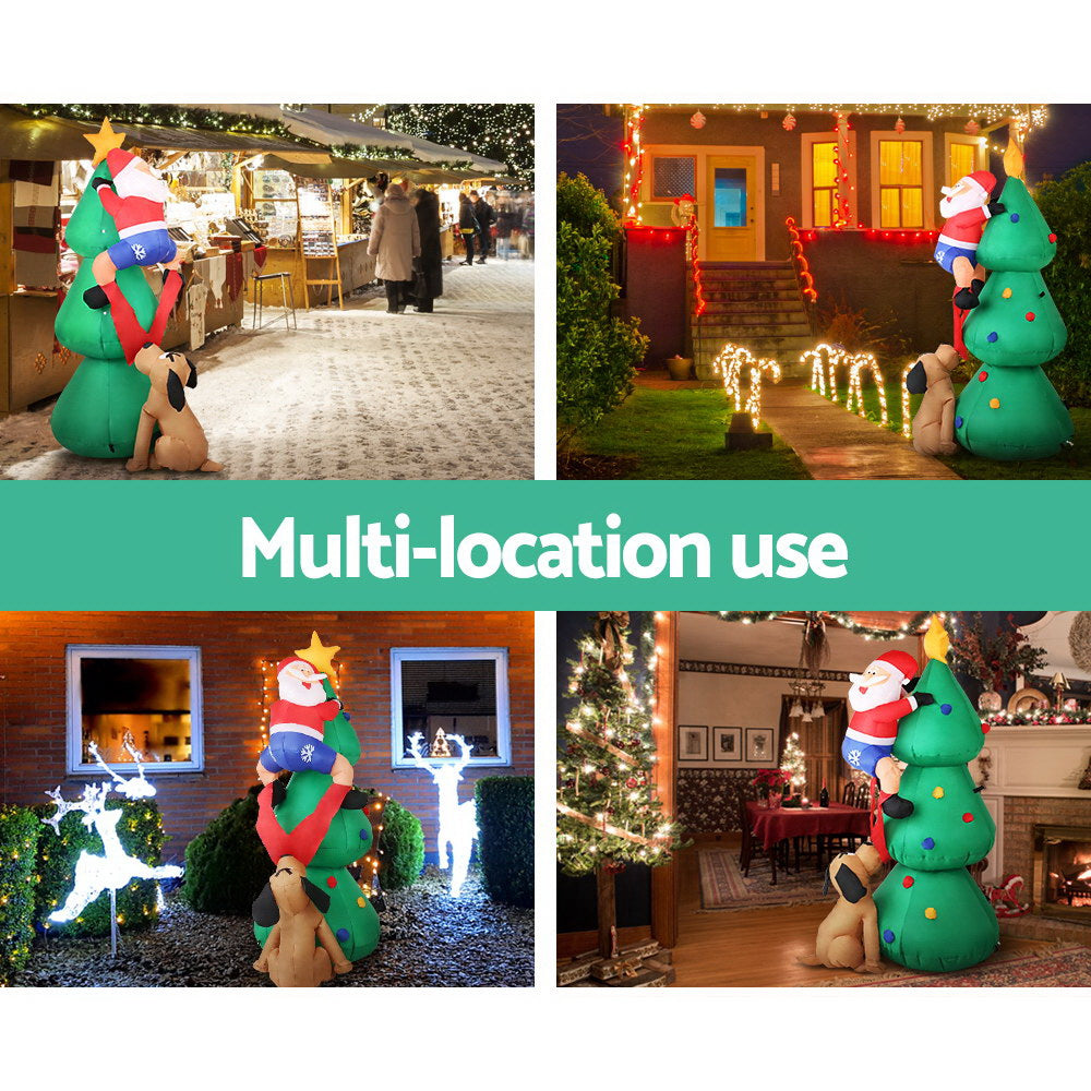 1.8M LED Inflatable Santa with Tree