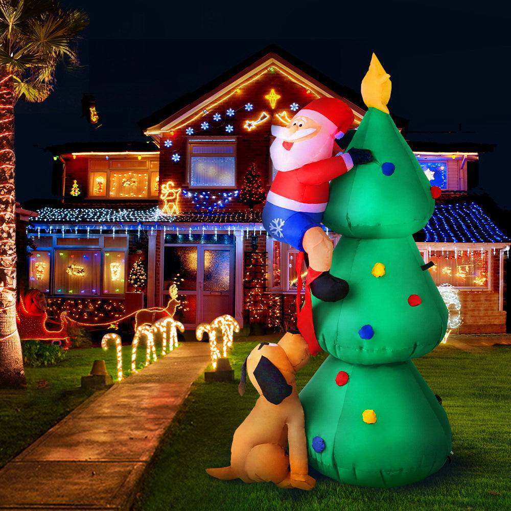 1.8M LED Inflatable Santa with Tree