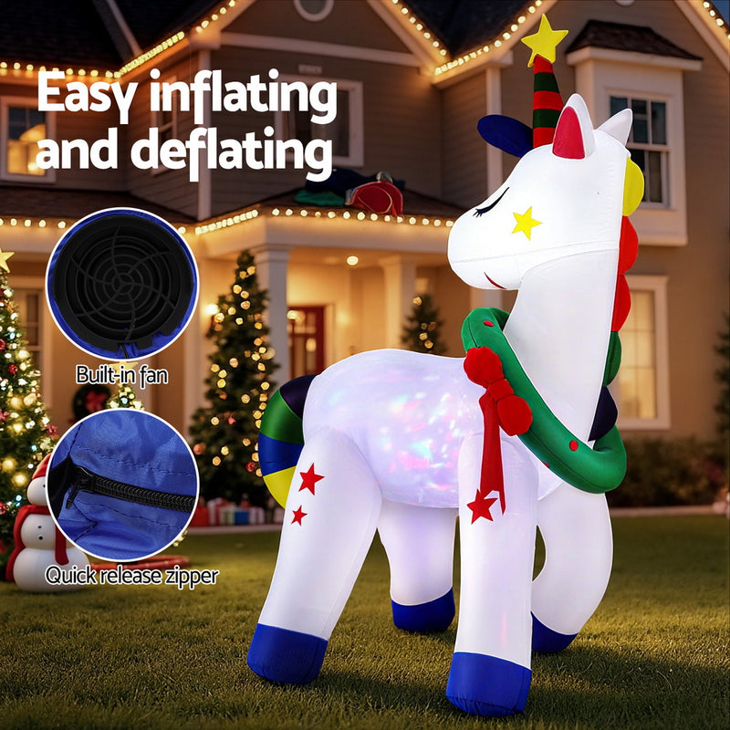 Festive Inflatable Unicorn – 1.8M