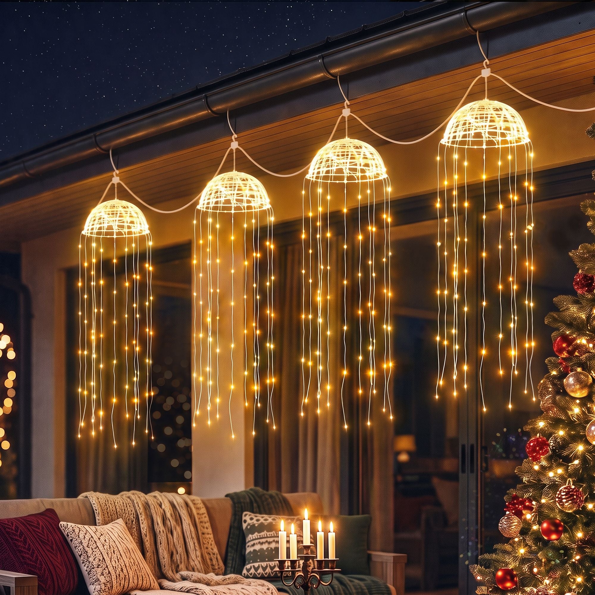 4-Pack Solar Jellyfish Garden Lights – Warm White