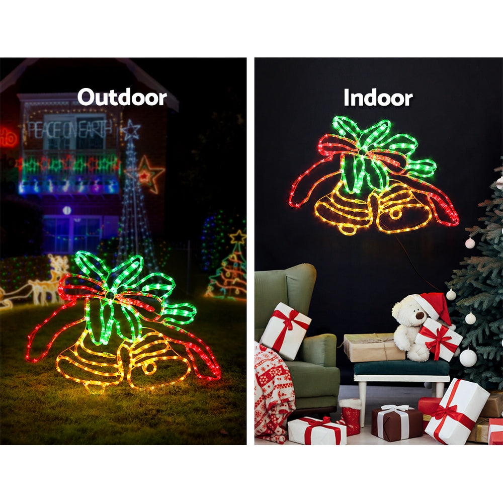 Jingle Jollys 76cm LED Christmas Bell Motif Lights 216 LEDs