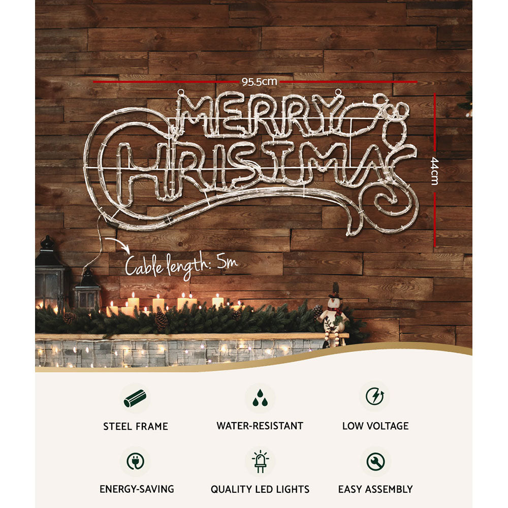 0.96M Christmas Lights Merry Christmas 288 LED Motif